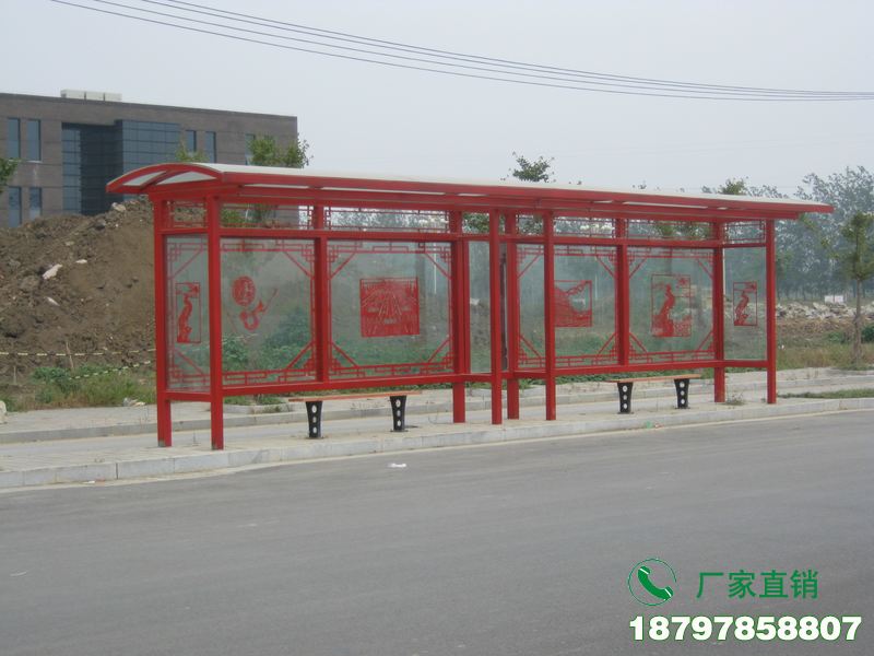 武威中式金属古典公交候车亭